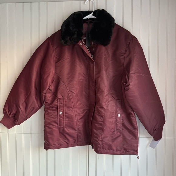 Blank NYC Size M Burgundy Faux Fur Collar Overachiever Jacket NEW! - Picture 5 of 10
